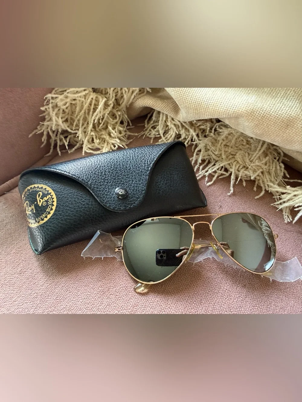 Ray-Ban Classic Aviator Mirrored Sunglasses Gold Frame w/ Case